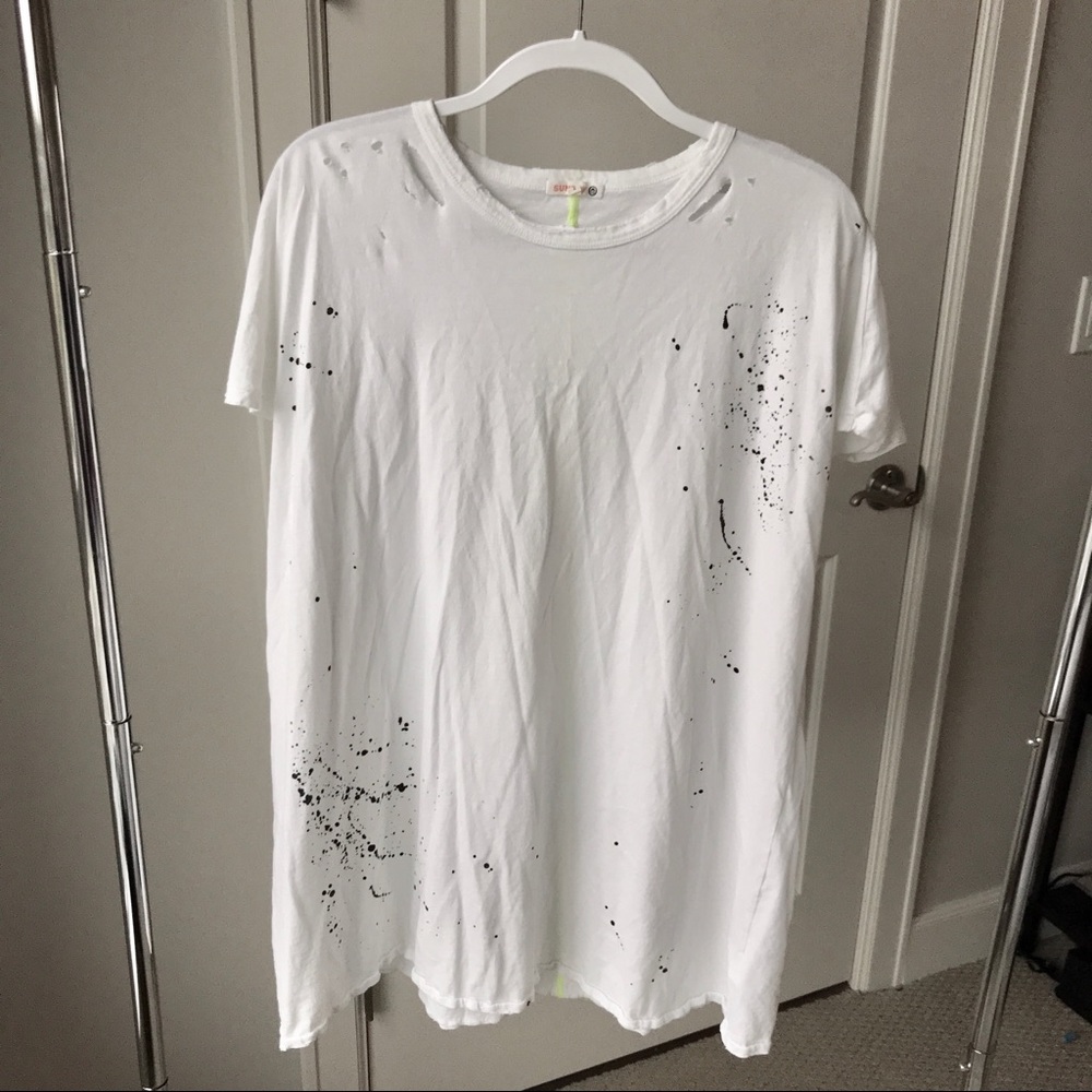 Sundry Distressed T Shirt Dress